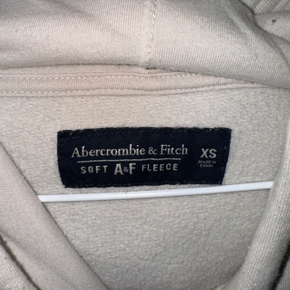 Beige XS, Abercrombie & Fitch Hoodie Sweatshirt Used - Picture 3 of 5